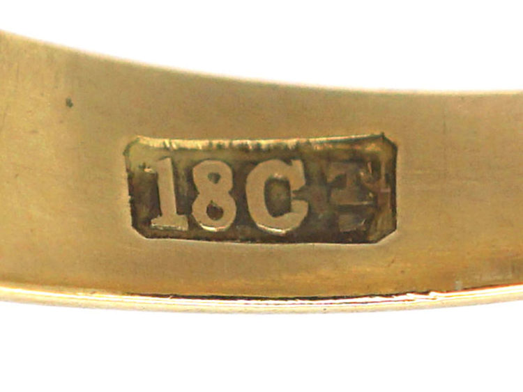 Victorian 18ct Gold, Rose Diamond & Pear Shaped Turquoise Forget Me Not Ring