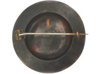 Victorian Tortoiseshell & Pique Round Brooch