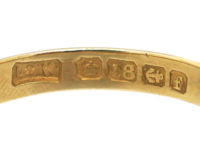 Edwardian 18ct Gold, Green Garnet & Diamond Crossover Ring