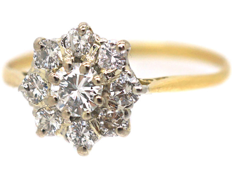 18ct Gold Diamond Daisy Cluster Ring