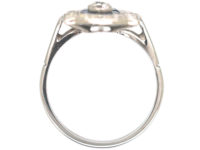 Art Deco Platinum, Sapphire & Diamond Rectangular Shaped Ring