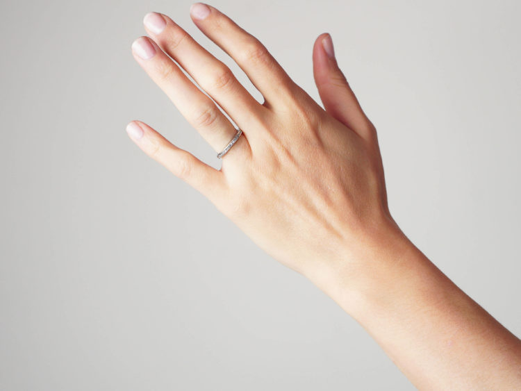 18ct White Gold Tramline Set Diamond Eternity Ring