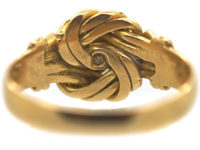 Edwardian 18ct Gold Knot Ring set with Three Diamonds