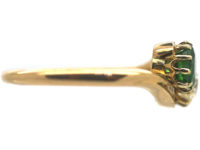 Edwardian 18ct Gold, Green Garnet & Diamond Ring
