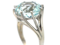 18ct White Gold & Large Aquamarine Ring