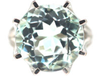 18ct White Gold & Large Aquamarine Ring