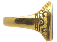 Victorian 18ct Gold Carnelian Intaglio of a Crest Signet Ring