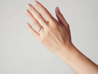 Art Deco Platinum Wedding Ring Engraved with Flowers & Leaves