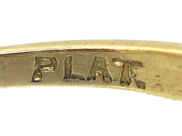 Art Deco 18ct Gold & Platinum, Three Stone Ruby & Diamond Ring