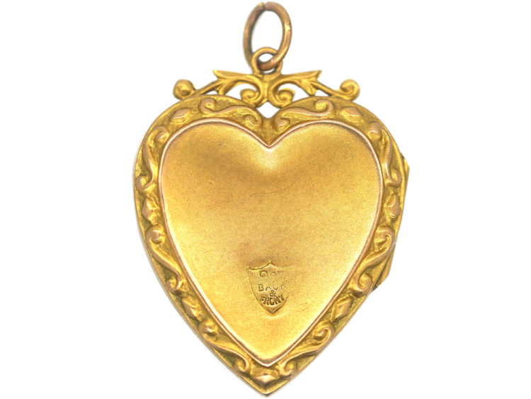 Edwardian Heart Shaped Locket set with Paste