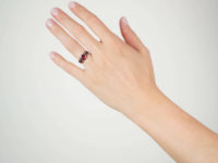 Georgian 9ct Gold Flat Cut Almandine Garnet Ring