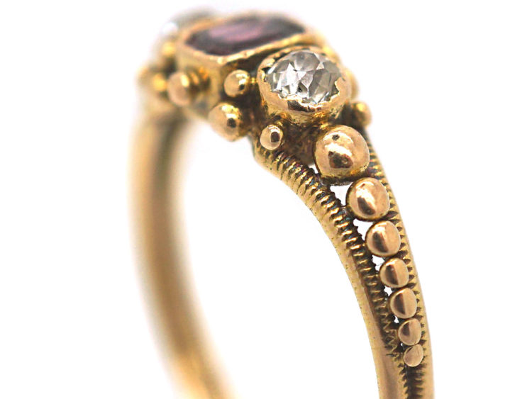Regency 15ct Gold, Almandine Garnet & Diamond Ring