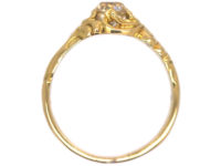 Victorian 18ct Gold Solitaire Ring with Foliate Shoulders