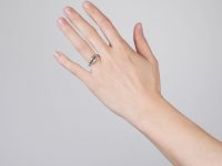 Art Deco Platinum Three Stone Diamond Ring
