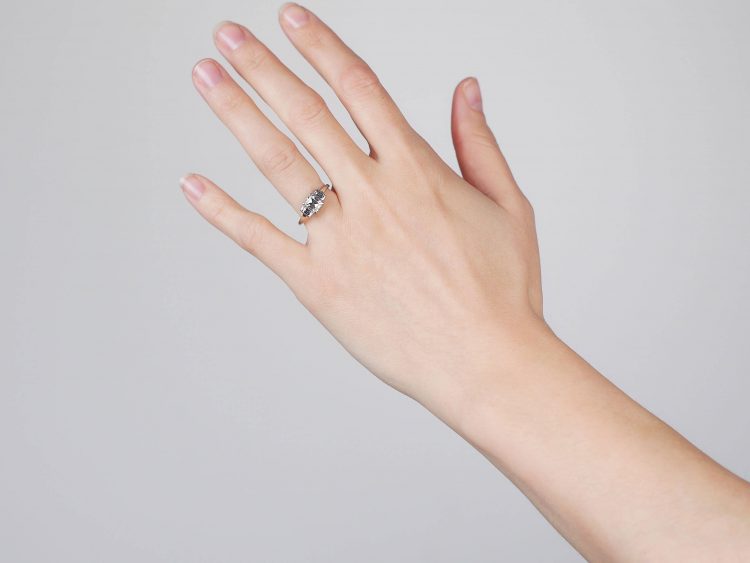 Art Deco Platinum Three Stone Diamond Ring