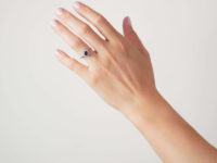 Edwardian 18ct gold & Platinum, Sapphire & Diamond Cluster Ring