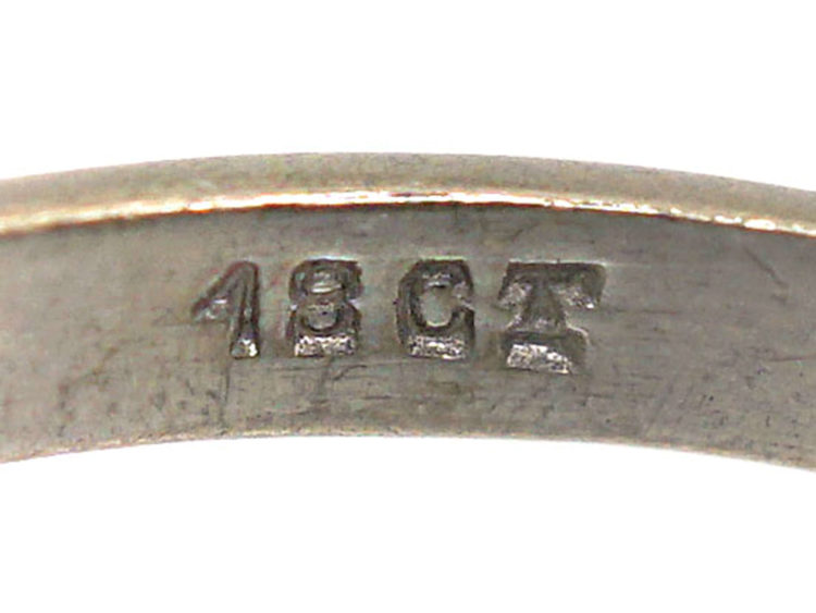 Art Deco 18ct White Gold Sapphire & Diamond Half Eternity Ring