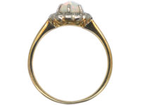 Edwardian 18ct Gold & Platinum, Opal & Diamond Cluster Ring