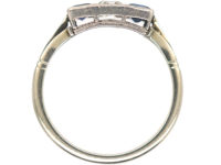 Art Deco Platinum, Sapphire & Diamond Three Stone Ring