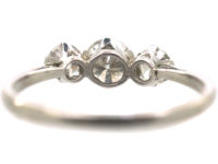 Art Deco 18ct White Gold Diamond Three Stone Ring