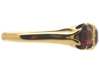 Edwardian 18ct Gold, Three Stone Garnet & Diamond Ring