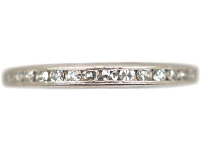 18ct White Gold Tramline Set Diamond Eternity Ring