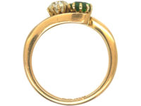 Edwardian 18ct Gold, Green Garnet & Diamond Ring