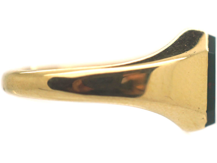Art Deco 18ct Gold & Bloodstone Signet Ring