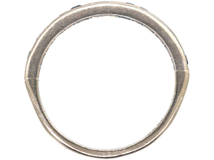 Art Deco 18ct White Gold Sapphire & Diamond Half Eternity Ring