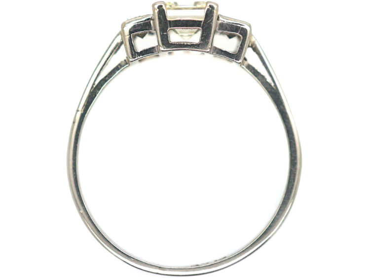 Art Deco Platinum Three Stone Diamond Ring
