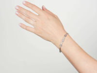 Art Deco 18ct White Gold Three Stone Diamond Bracelet