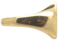 Retro 9ct Gold Signet Ring Engraved witha Rampant Wolf