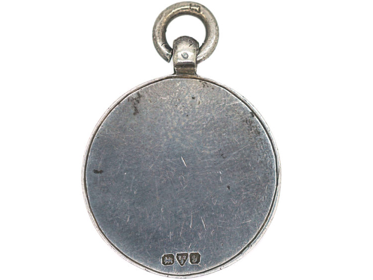 Art Deco Silver & Gold Pendant with Enamelled Shield Motif