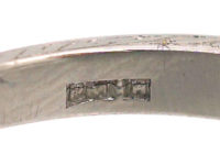 Art Deco Platinum Diamond Solitaire Ring with Diamond Set Shoulders