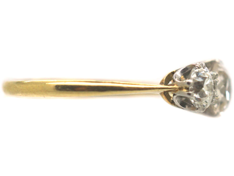 Edwardian 18ct Yellow Gold & Platinum, Three Stone Diamond Ring