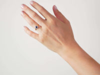 Edwardian 18ct Gold & Platinum, Sapphire & Diamond Cluster Ring