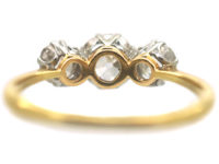 Edwardian 18ct Yellow Gold & Platinum, Three Stone Diamond Ring