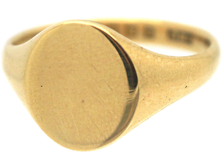 Art Deco 18ct Gold Plain Signet Ring