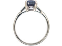 Art Deco Platinum, Sapphire & Baguette Diamond Ring