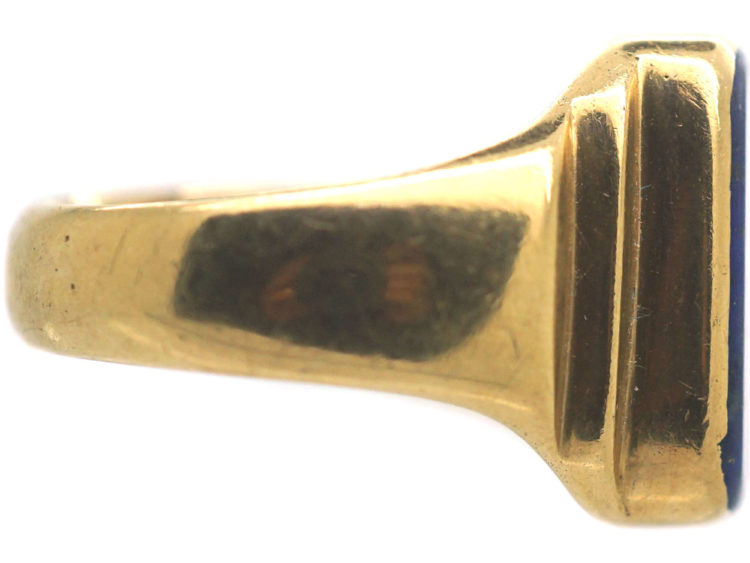 Art Deco 18ct Gold & Lapis Lazuli Signet Ring