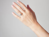18ct Gold Aquamarine & Diamond Oval Cluster Ring