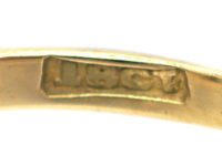 Victorian 18ct Gold, Diamond Five Stone Carved Half Hoop Ring