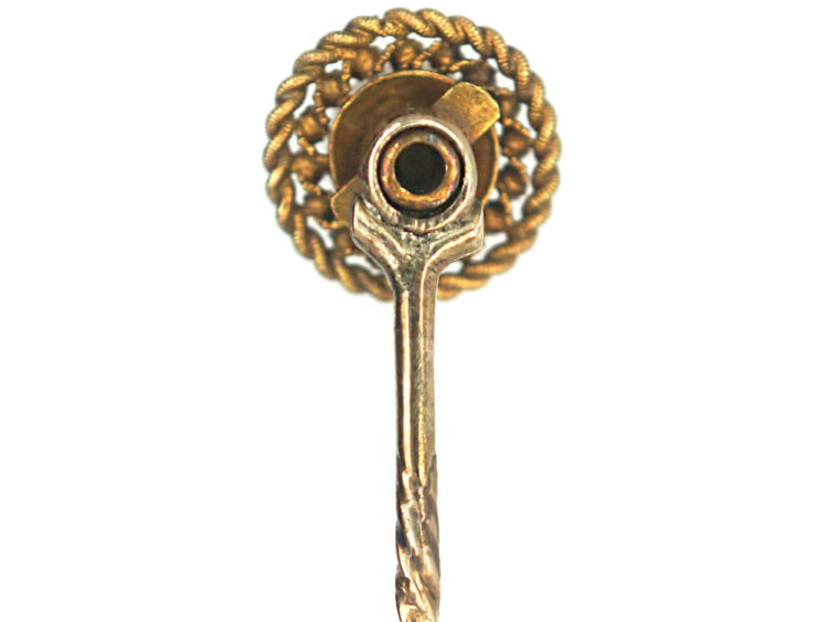 Victorian 15ct Gold & Ruby Round Tie Pin