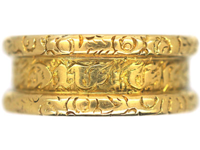 Georgian Wide 18ct Gold Memorial Ring