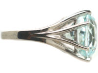 18ct White Gold & Large Aquamarine Ring
