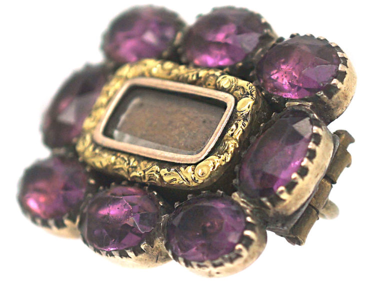 Georgian Amethyst Paste Brooch