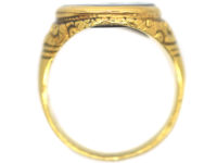 Victorian 18ct Gold Carnelian Intaglio of a Crest Signet Ring