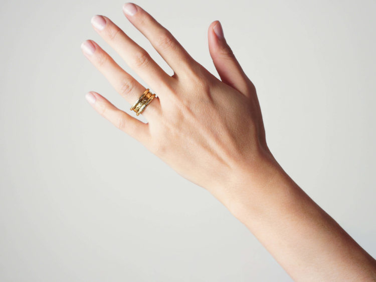 Georgian Wide 18ct Gold Memorial Ring