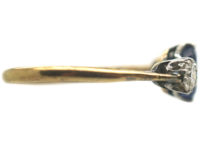 18ct Gold & Platinum, Sapphire & Diamond Three Stone Diamond Ring