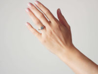 Art Deco 18ct Gold & Platinum, Diamond & Emerald Ring